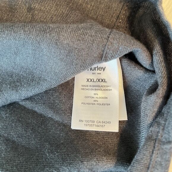 Hurley Ultra Soft Button Down Flannel Shirt Mens 2XL XXL Gray Pockets NWT - Picture 5 of 9